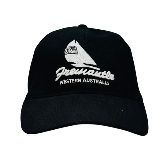 Fremantle Embroidered Cap – Black Adjustable Souvenir Hat Western Australia