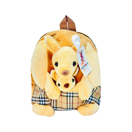 Plush Kangaroo Backpack with Joey – Australian Souvenir Bag