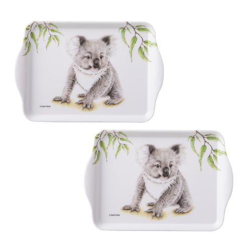 Ashdene Bush Buddies Koala Scatter Tray Set – 2 Piece Melamine Trays
