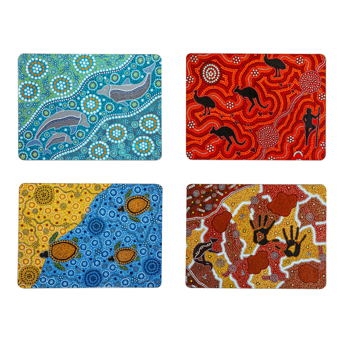 Ashdene Maarakool Art Cork-Backed Placemats | Set of 4 | Aboriginal Dot Art Australian Wildlife Design