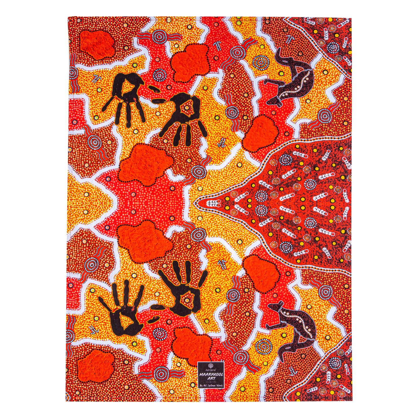 Ashdene Maarakool Art Earth Tea Towel | Pack of 2 | 50x70cm 100% Cotton | Aboriginal Dot Art Kitchen Towel