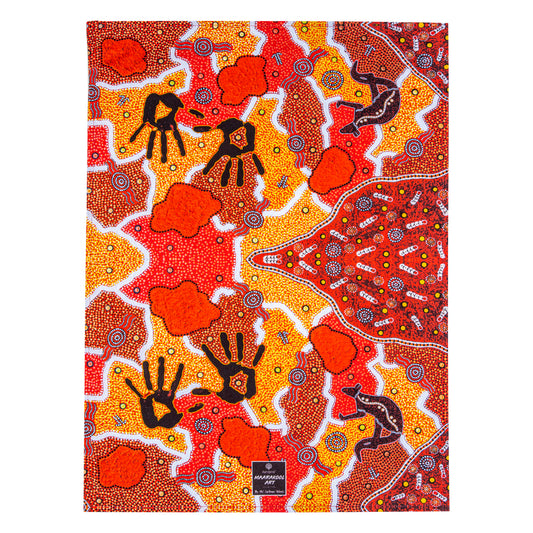 Ashdene Maarakool Art Earth Tea Towel | Pack of 2 | 50x70cm 100% Cotton | Aboriginal Dot Art Kitchen Towel