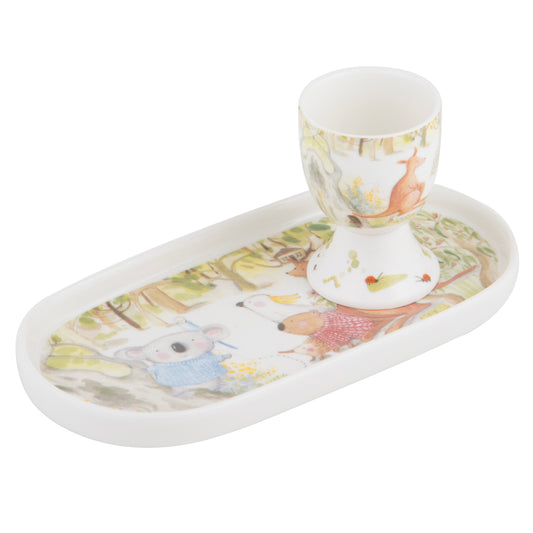 Ashdene Barney Gumnut & Friends Egg & Soldiers Set – New Bone China