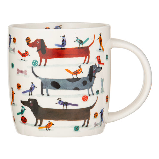 Ashdene Canine Capers Dachshund Mug by Terry Runyan – New Bone China (380ml)
