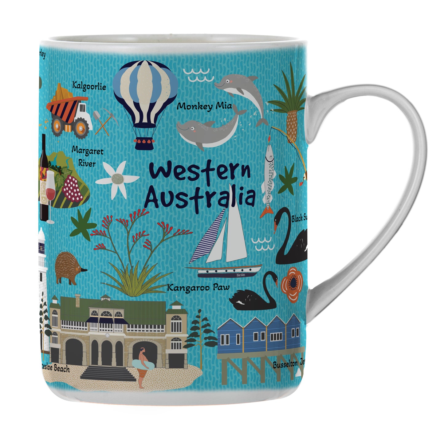 Ashdene Land Down Under Western Australia Mug – Fine Bone China (370ml)