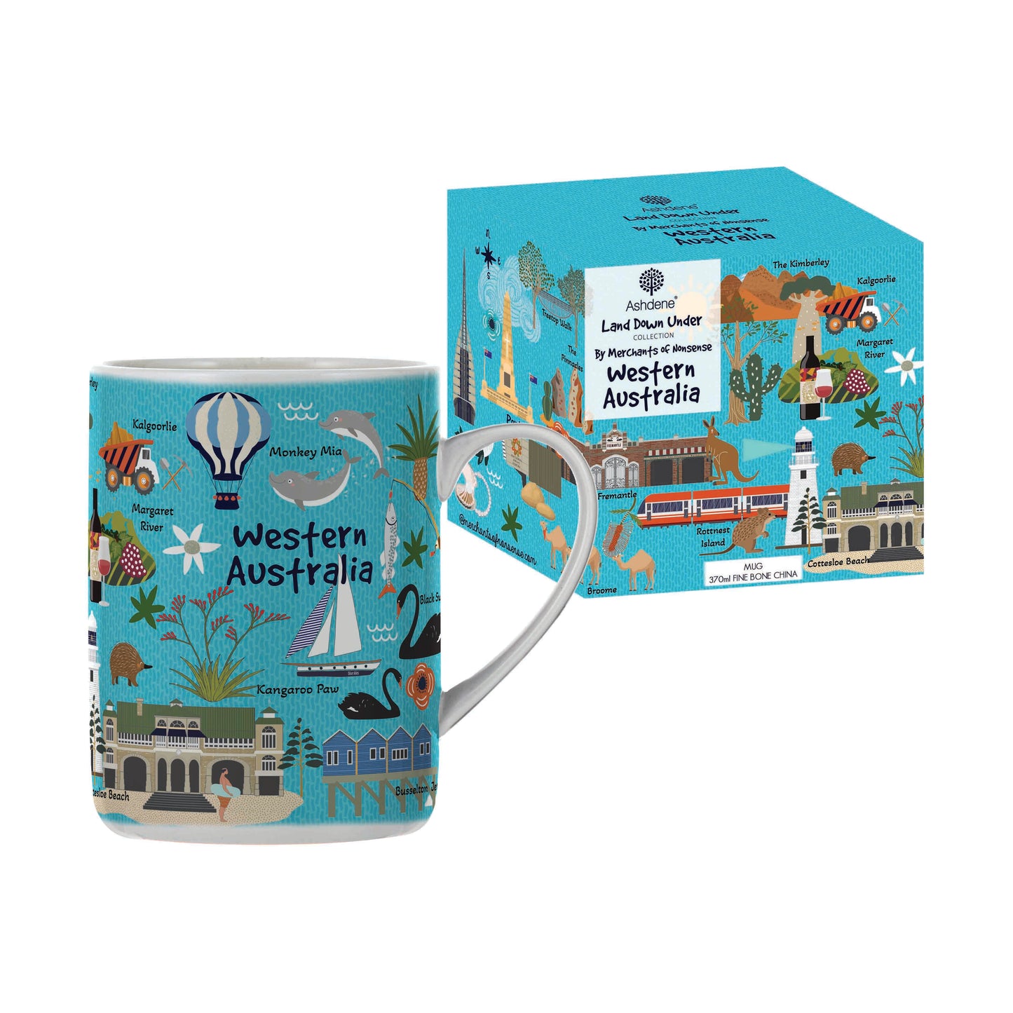 Ashdene Land Down Under Western Australia Mug – Fine Bone China (370ml)