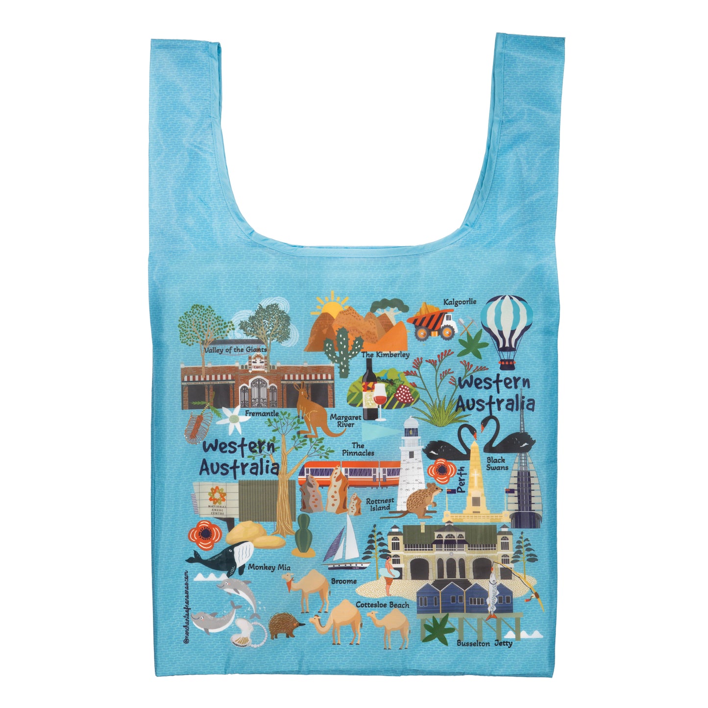 Land Down Under Western Australia Reusable Tote Bag – Eco-Friendly, 20kg Capacity