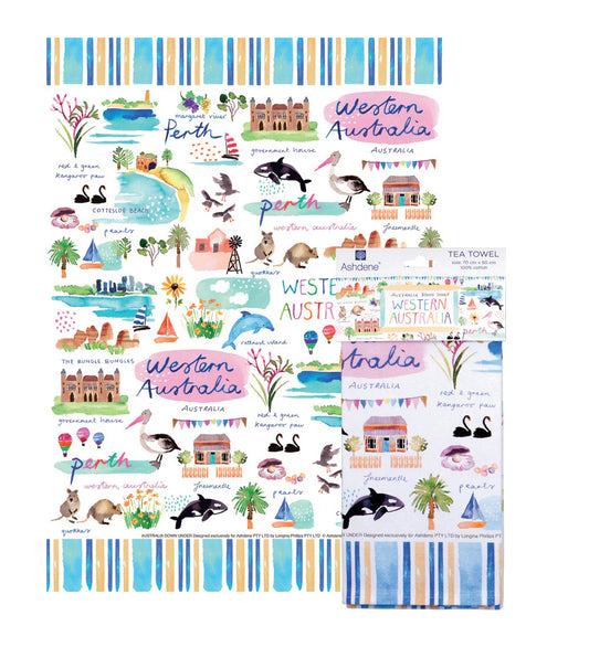 Ashdene Perth Tea Towel – Australian Souvenir Gift
