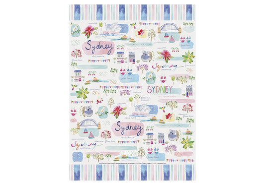 Ashdene Sydney Tea Towel – Illustrated Australia Souvenir