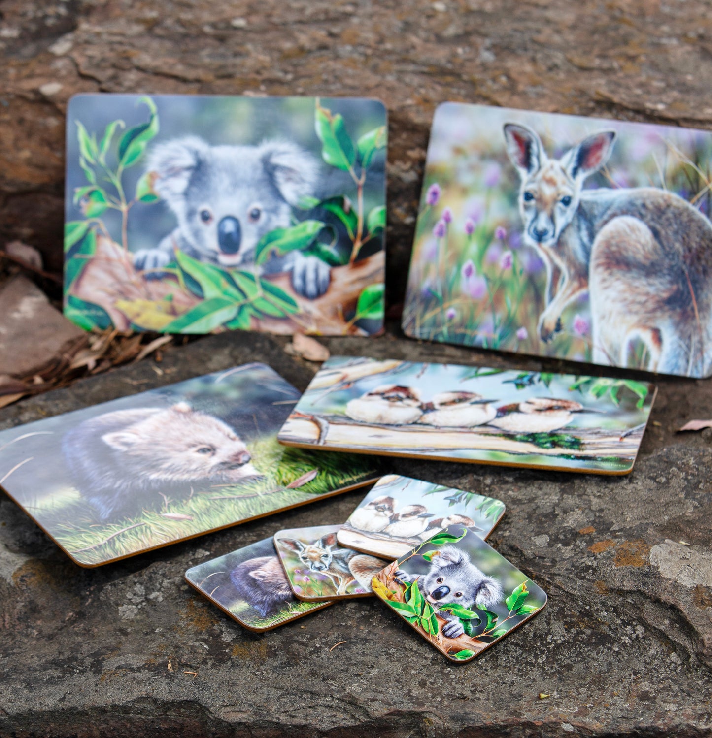 Babies of the Bush Coaster Set – Set of 6 Australian Wildlife by Natalie Jane Parker (Ashdene)