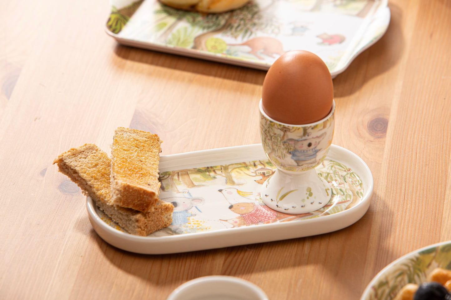 Ashdene Barney Gumnut & Friends Egg & Soldiers Set – New Bone China