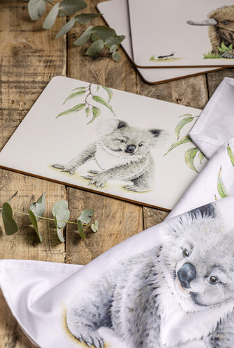 Ashdene Bush Buddies Cork-Backed Placemats | Set of 6 | Australian Native Animal Illustrated Placemat Set