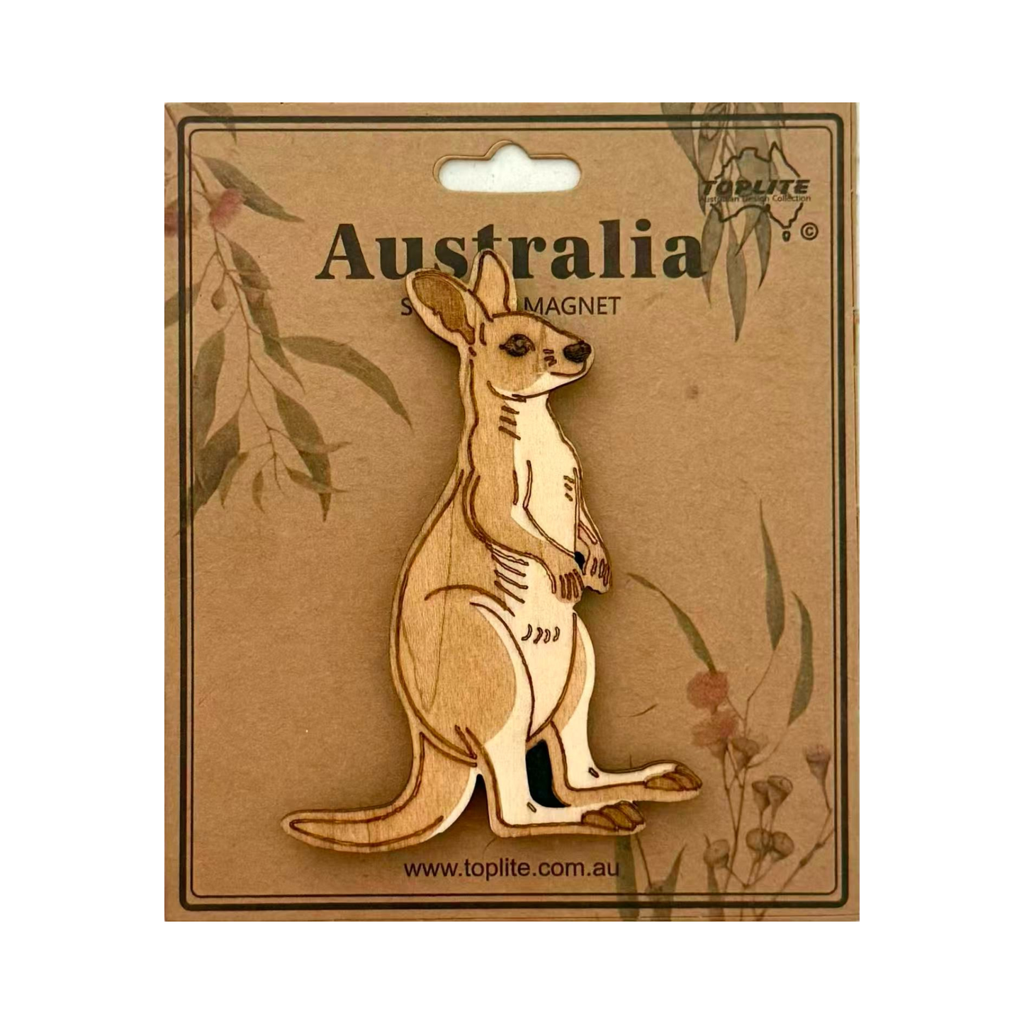 Kangaroo Wooden Fridge Magnet – Australian Souvenir Gift | Engraved Timber Animal Magnet