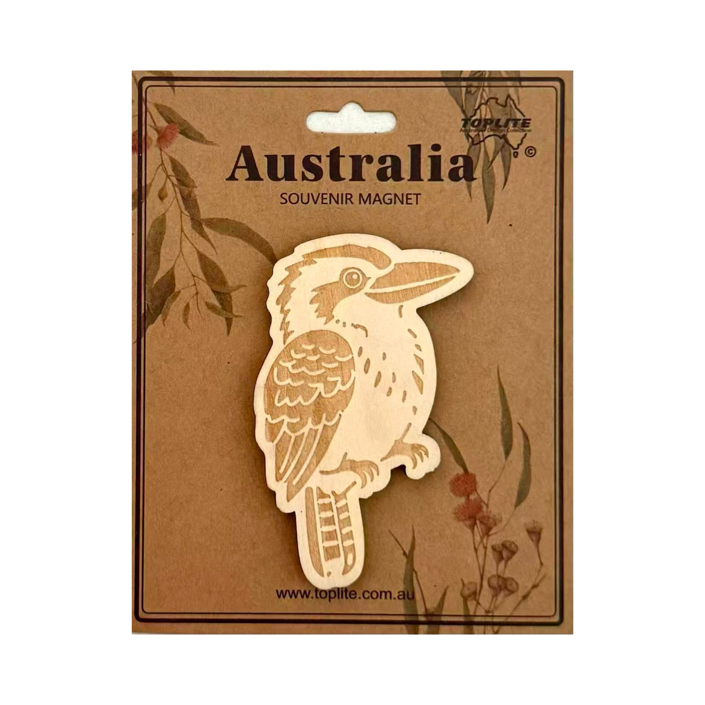 Kookaburra Wooden Fridge Magnet – Australian Souvenir Gift | Engraved Timber Bird Magnet