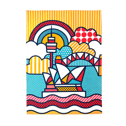 DBL Tea Towel – Pop Sydney Opera House (100% Cotton)