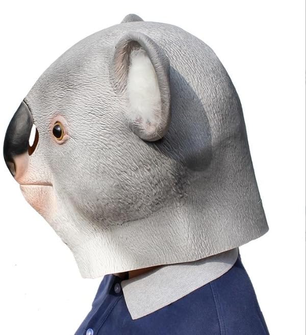 Realistic Koala Mask – Funny Australian Animal Latex Costume Headpiece for Parties, Halloween & Events