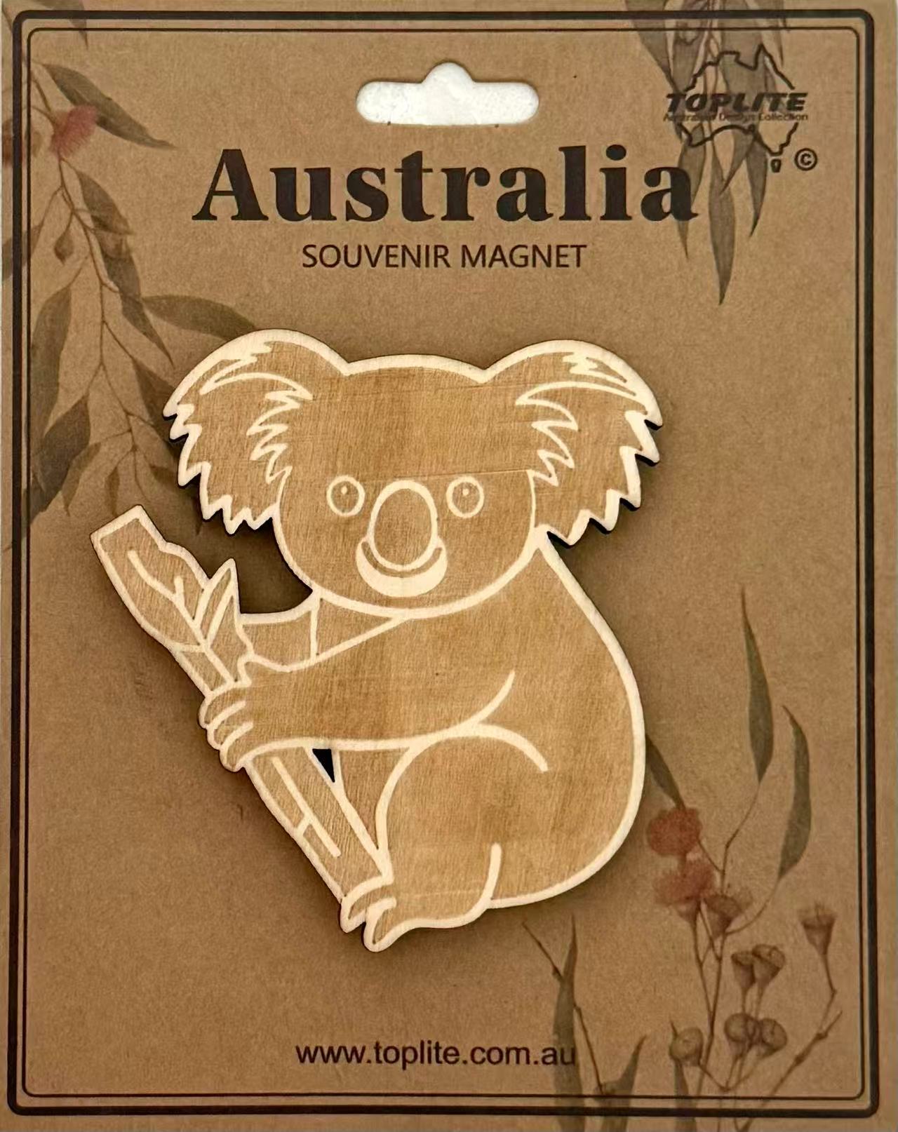Koala Wooden Fridge Magnet – Australian Souvenir Gift | Engraved Timber Animal Magnet