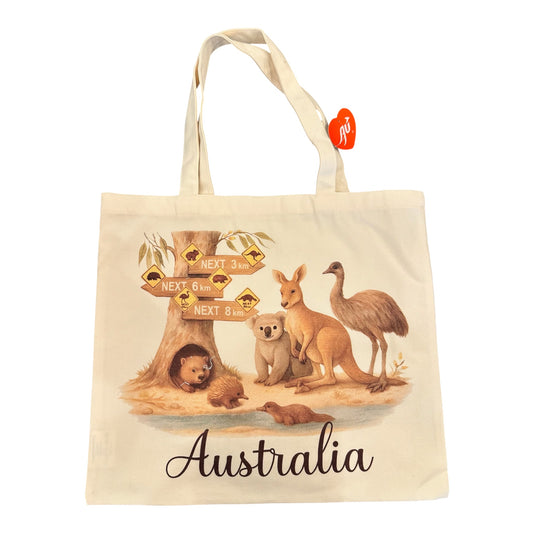 Australia Canvas Tote Bag – Native Wildlife Print, Eco Canvas Bag