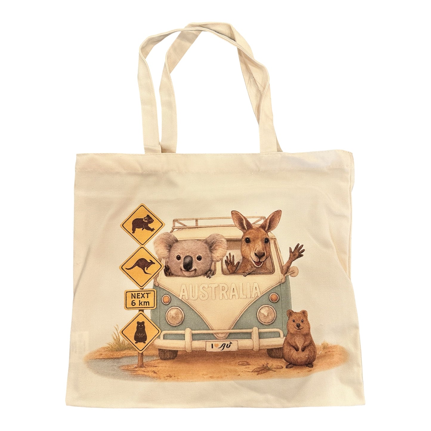Australia Canvas Tote Bag – Kombi Van Road Trip Print, Eco Canvas Bag
