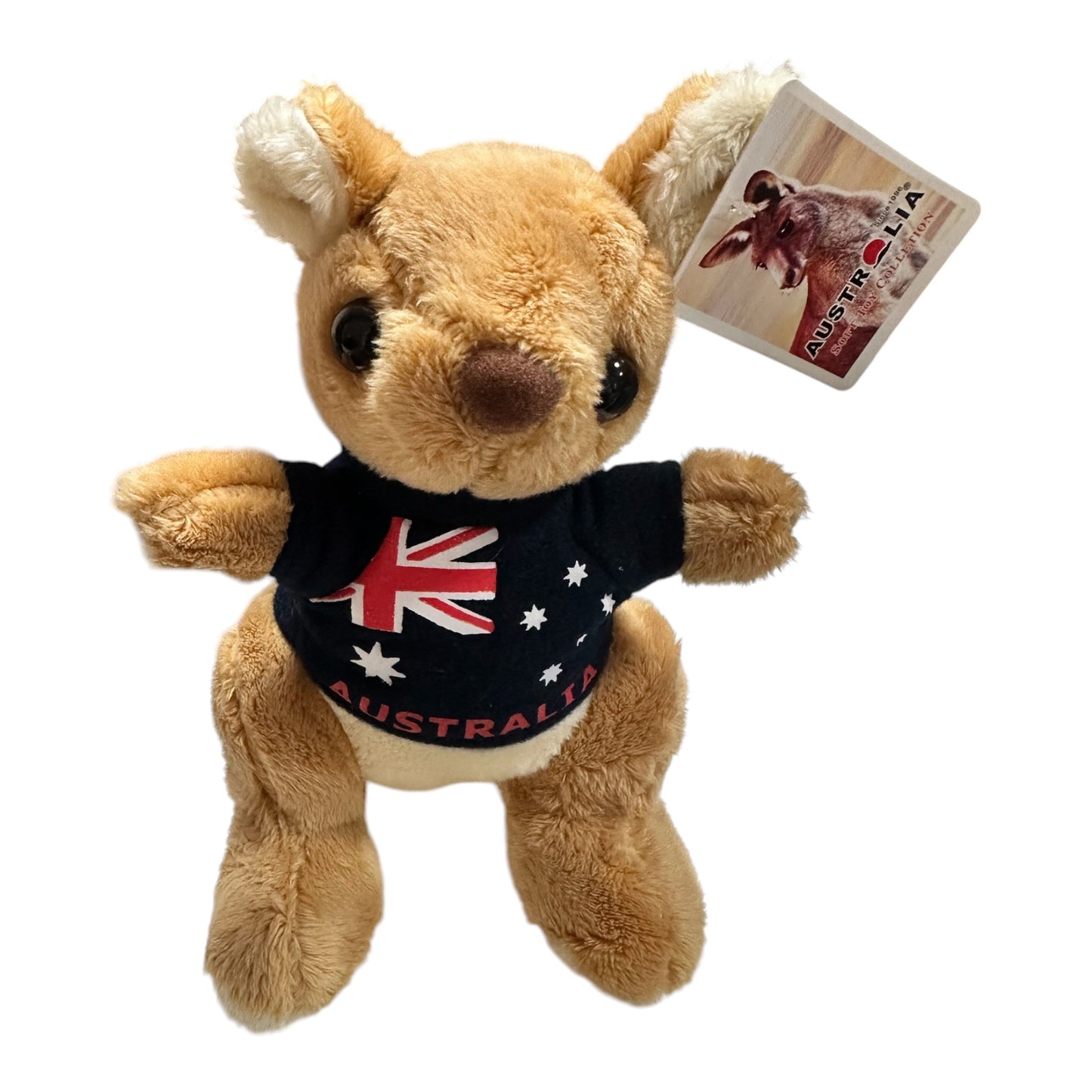 Australia Kangaroo Plush Toy – 19cm Soft Toy with Australian Flag T-Shirt