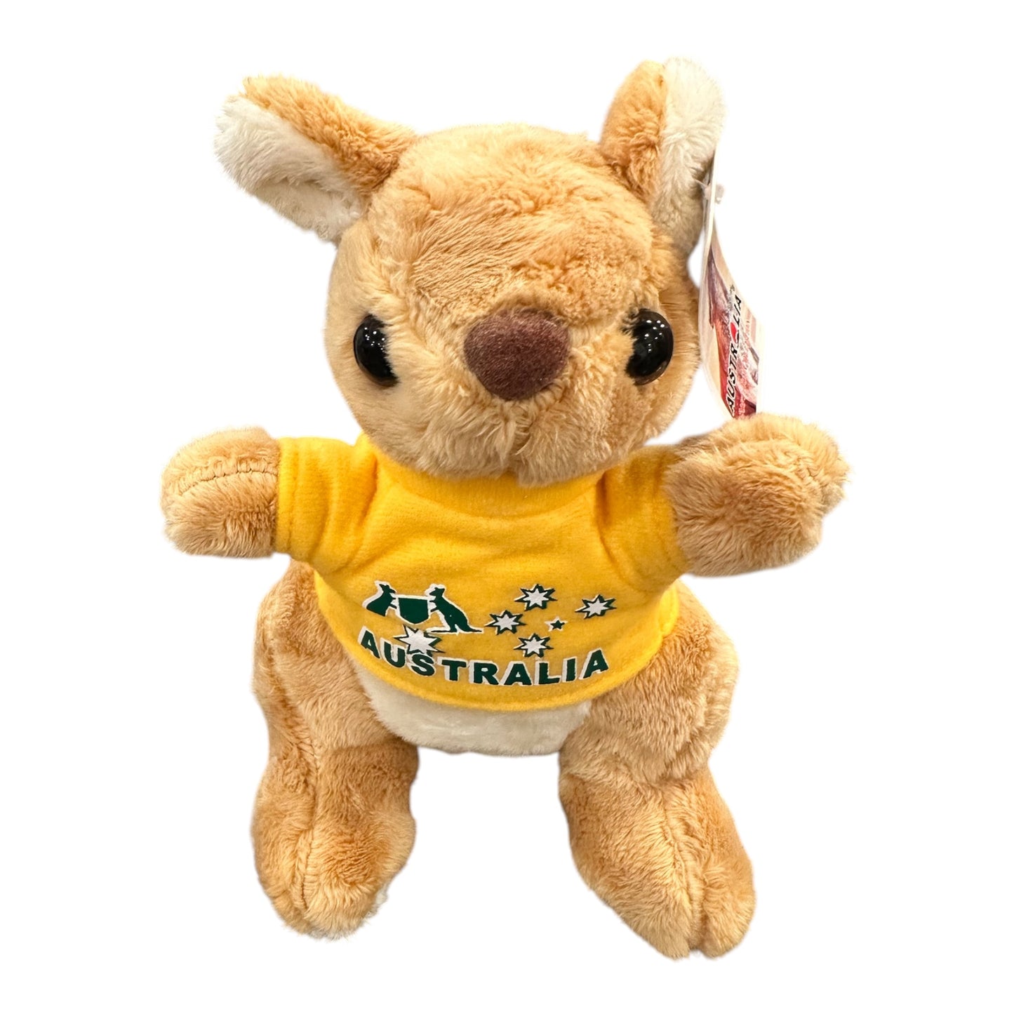 Australia Kangaroo Plush Toy – 19cm Soft Toy with Green & Gold Australia T-Shirt