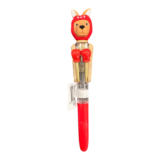 Boxing Kangaroo Novelty Pen – Red Australia Souvenir Pen with Punching Action