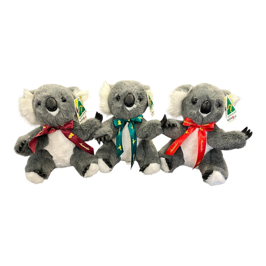 Australian Made Koala Plush Toy – Realistic Soft Toy with Ribbon Bow, 21cm