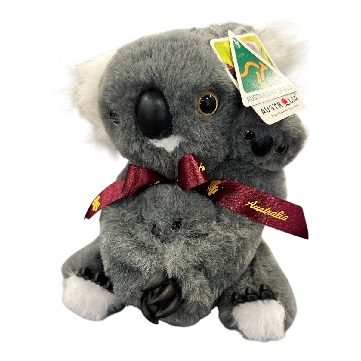 Australian Made Koala & Babies Plush Toy – Mother Koala with 2 Babies, 21cm