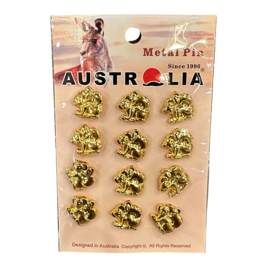 Australia Koala Metal Pin Set – 12 Piece Gold Koala Pins