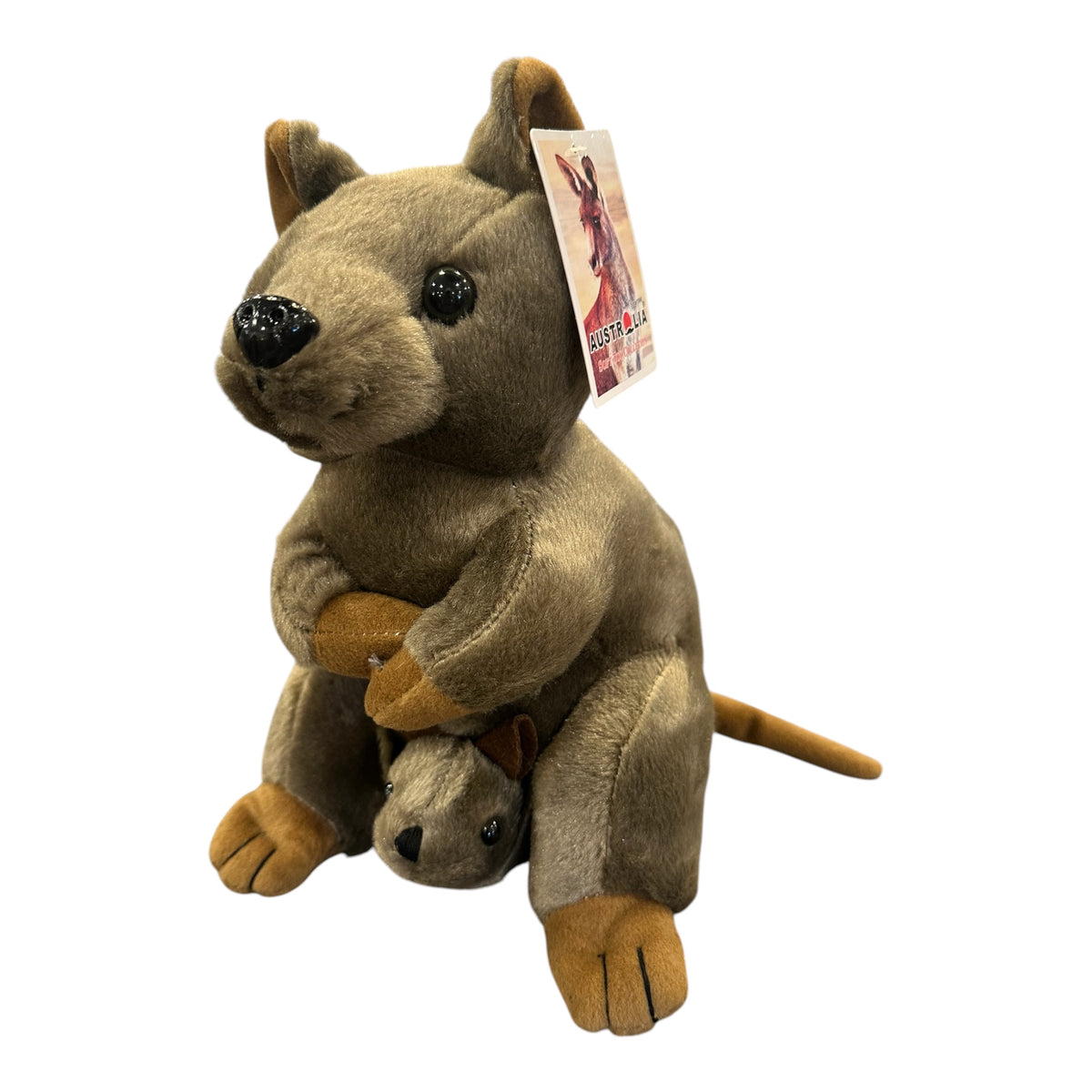 Quokka Plush Toy with Baby – Realistic Soft Toy, 26cm