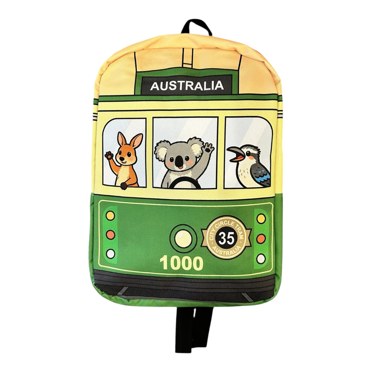 Australia Tram Kids Backpack – Kangaroo, Koala & Kookaburra Design, 2 Colours