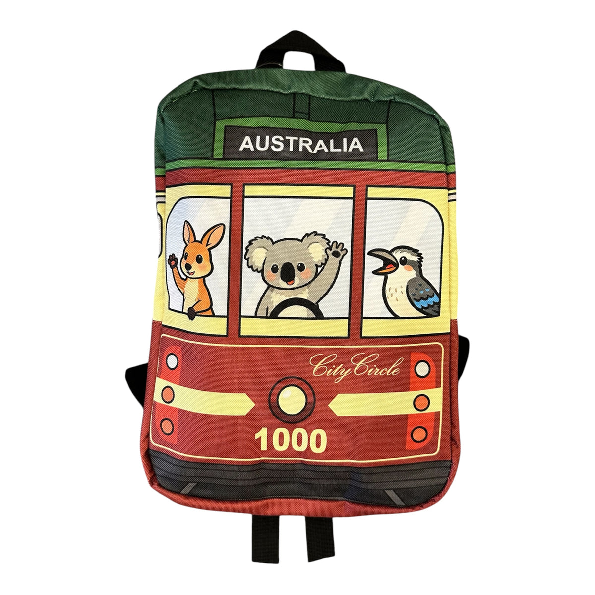 Australia Tram Kids Backpack – Kangaroo, Koala & Kookaburra Design, 2 Colours