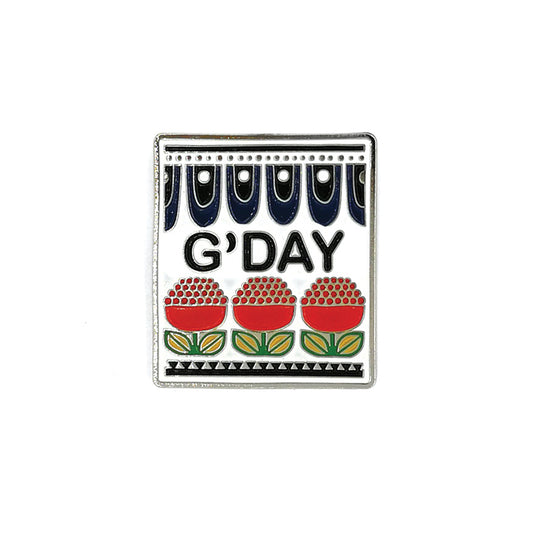 G'Day Scandi Inspired Hat Pin by DBL Design by Leonard – Australian Souvenir Enamel Pin Badge