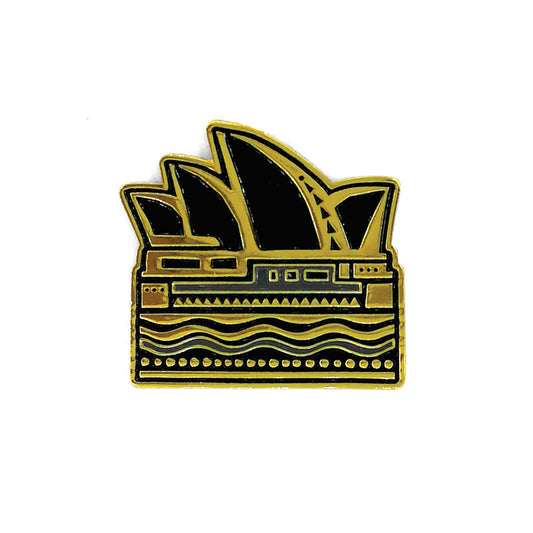 Sydney Opera House Hat Pin by DBL Design by Leonard – Gold & Black Enamel Pin Badge